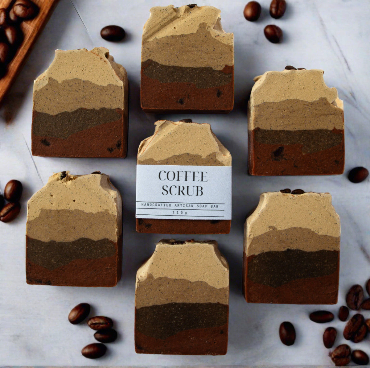 Artisanal Exfoliating Soap Bar: Fresh Coffee
